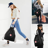 KALIDI Drawstring Backpack Corduroy Gym Hiking Casual College String Cinch Bag Water Resistant Large for Women Men