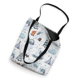 Cartoon Yeti Winter Christmas Funny Camper Snow Cute Pattern Tote Bag