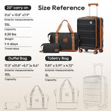 imiomo Carry on Luggage Airline Approved with Front Pocket and USB Port, Hard Shell 20 Inch Travel Carry-on Suitcase with Spinner Wheels and TSA Lock, Black