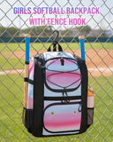 MATEIN Softball Bag, Lightweight Baseball Backpack with Shoe Compartment, Baseball Bag with Fence Hook for TBall Bat & Equipment, Softball Gifts Catchers Backpack for Women Fit Batting Glove, Helmet