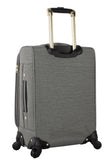 Steve Madden Designer-Gepckkollektion Leichter Softside-Koffer fr Damen und Herren strapazierfhige 50,8 cm groe Tragetasche mit 4 rollenden Spinner-Rdern, Peek-a-boo Grey, 20in, Carry on Bag With