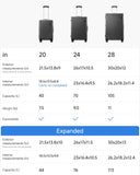 LUGGEX Carry On Luggage 22x14x9 Airline Approved, KVC Expandable Polycarbonate Hard Shell Suitcase for Travelling (EX-Core, Charcoal Metallic, 20 Inch, 40L-44L)