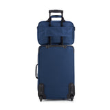 Amazon Basics Softside Luggage Set, 23-Inch Expandable Suitcase with Wheels and 15-Inch Tote, Extra Space (+15%), Front Pockets, Telescopic Handle, Navy Blue