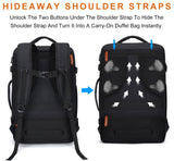 Lumesner Carry on Travel Backpacks, Extra Large 40L Flight Approved Bag for Men & Women,Expandable Suitcase Backpack With 4 Packing Cubes,Water Resistant Luggage Daypack Business Weekender Bag, Black
