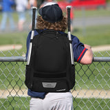 Youth Baseball Bag - Bat Backpack for Baseball, T-Ball & Softball Equipment & Gear, Bat & Glove Holder Gift, Large Main Compartment for Helmet & accessories, Separate Shoes Compartment, Fence Hook