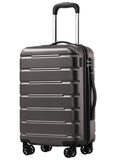 Coolife Luggage Suitcase Carry-on Spinner TSA Lock USB Port Expandable (only 28’’) Lightweight Hardside Luggage (Gray, S(20in_carry on))