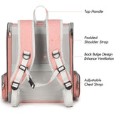 Cat Backpack Carrier, Large Pet Backpack with Kitten Wand Feather Toy for Medium Small Dog Cat Puppy Kitty Bunny up to 15lbs, Ventilated Mesh Dog Travel Carrier for Hiking Walking Outdoor Use (Pink)