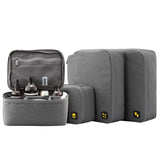 LEVEL8 Luminous Carry on Luggage, 20 Inch Hardside Suitcase Bundle with 4 PC Packing Cubes Organizer Set - Navy Blue
