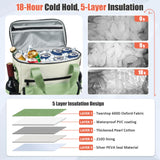 Backpack Cooler for Women, AYAMAYA Stylish 35 Cans Leakproof Soft Cooler Backpack, Waterproof Insulated Lunchbox Shoulder Bag Keeps Cold for Up to 18 Hours for Camping, Beach, Work, Picnic, Green