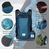 4Monster Hiking Daypack,Water Resistant Lightweight Packable Backpack for Travel Camping Outdoor (Blue, 16L)