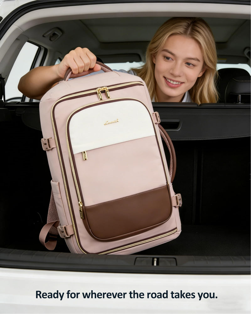 LOVEVOOK 40L Travel Backpack Carry on Flight Approved, Personal Item Bag with 3 Packing Cubes, Travel Backpack for Women Fits 17" Laptop, Water-resistant Carry On Bag for Airplanes