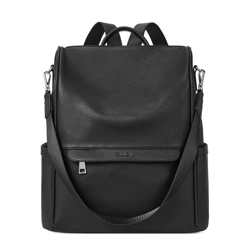 CLUCI Backpack Purse for Women Backpack Purse Black Leather Anti-theft Large Fashion Designer Travel Bag Ladies Shoulder Bags