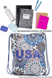 Vera Bradley Drawstring Backpack/Shoulder Bag, Fireworks Medallion/Red White Blue