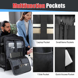Extra Large Travel Backpack with LifetimeWarranty, Expandable Carry On Backpack with Waterproof Wet Pocket for Men Women, Anti-Theft TSA Flight Approved 18 Inch Laptop Duffel Bag for Travel, Black