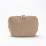 THE VERTI-Vertical Waterproof Makeup & Toiletry Bag | 23-Pocket Organizer with Upright, Fold-Down Design for Skincare, Toiletries & Essentials (Sandstone, Medium)