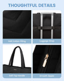 LOVEVOOK Tote Travel Bag for Women, Puffer Work Handbag with Zipper for Teacher Nurse, Quilted Laptop Shoulder Bag Cute for School Gym, Black
