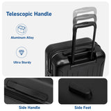 KYME 24-Inch Medium Luggage with Dual 360° Spinner Wheels Hardshell Checked TSA Approved Suitcase for Lightweight Travel (Black, 24" Checked)