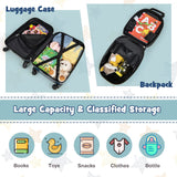 Goplus 2PC Kids Luggage, 12" & 16" Kids Carry On Luggage Set with 4 Spinner Wheels, Lightweight Rolling Spinner Suitcase for Children Toddlers Boys and Girls Travel (Car)