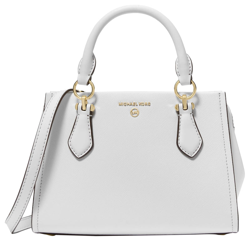 Michael Kors Women's Marilyn Small Crossbody Bag, Gold-Tone Hardware/Optic White