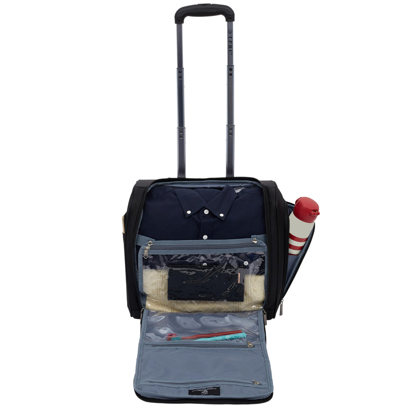 TPRC 15" Smart Underseat Carry-On Luggage with USB Charging Port, Black