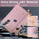 LARVENDER Luggage Sets 3 Piece Expandable Carry on Luggage 22x14x9 Airline Approved Hardshell Suitcase with Wheels TSA Lock, Lightweight Suitcase Set for Women with Travel Backpack, Light Pink