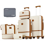 Joyway Carry on 20Inch &24 Inch Checked Luggage Set, 2-Piece Expandable Suitecase Set with Spinner Wheel, Hard Shell Suitcase with TSA Lock(White)