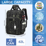 BISKLNDN Cooler Backpack - 42 Cans Tactical Backpack Coolers Insulated Leak Proof for Men Adults, Soft Insulated Backpack Cooler for Camping, Hiking, Picnic, Beach, Travel, Lunch & Work, Black CM