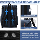VASCHY Backpack for Men, Water Resistant High School Backpack Travel Carry-on Anti-theft Casual Daypack for Work Business Hiking Navy