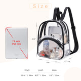 abshoo Clear Mini Backpack for Stadium Approved Transparent Backpacks for Girls Women Clear Bag for Concert Sport Events (Black)