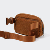 Pander Fanny pack Everywhere Fleece Belt Bag for Women and Men with Adjustable strap Belt, 1L. (Saddle Brown)