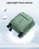 Hanke Underseat Carry On Luggage with Wheels, Lightweight Small Suitcase Airline Approved 16 Inch Softside Personal Item Travel Bag for Women Men, Compact Under Seat Luggage.(Forest Green)