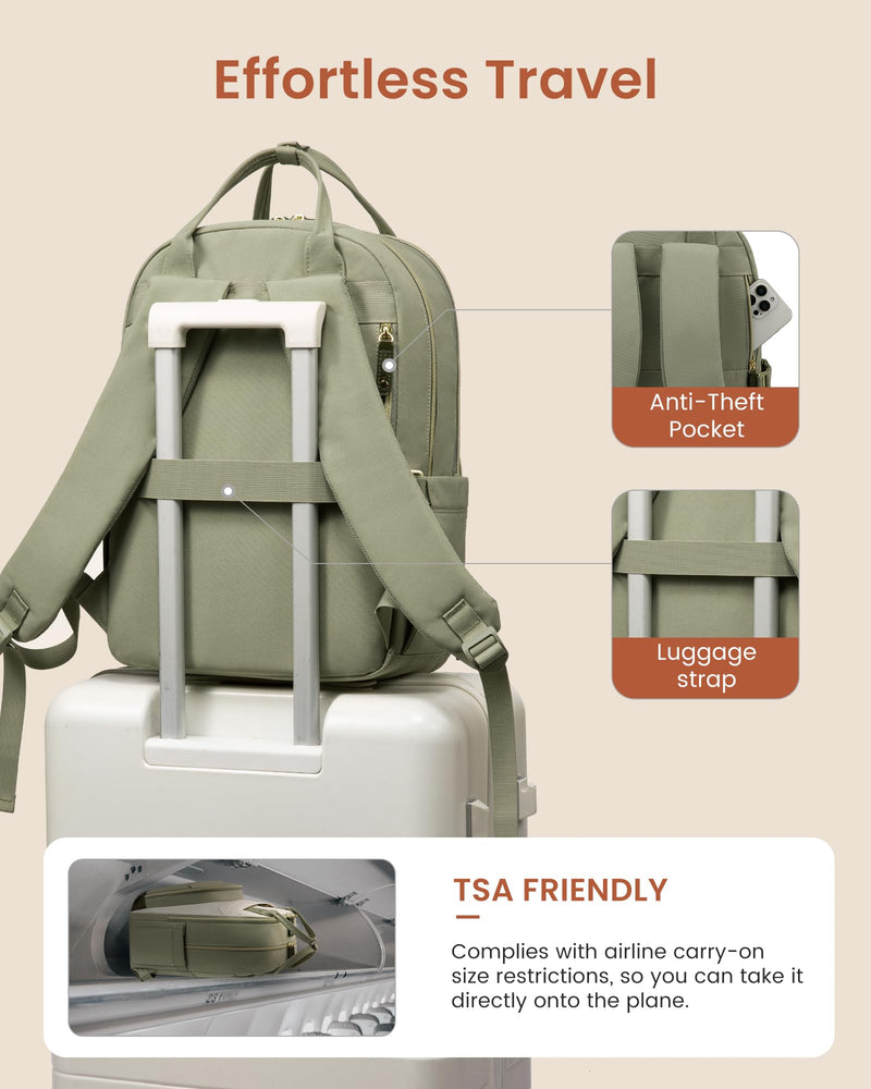 LOVEVOOK Laptop Backpack Women with Giant Tumbler Holder Pocket,15.6 inch School College Book Bag Nurse Teacher Backpack,Work Travel Backpack Laptop Computer Bag,Light purple-Off-white-Pinkish purple