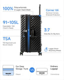 LUGGEX Trunk Luggage,KVT Expandable PC Hard Shell Large Checked 28 Inch Suitcase with Shock - Absorbing Wheels & TSA Lock(EX-Pro,Charcoal Metallic,28 inch,91L-105L)