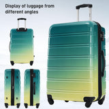 Merax Luggage Sets 3 Piece, Hardside Expandable Suitcase Set with Spinner Wheels, Lightweight Gradient Color Luggage 20+24+28 IN,Green+Yellow