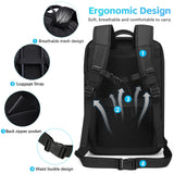 TANGCOLR Vacuum Travel Backpack with Pump for Men Women, 47L Expandable Vacpack Laptop Backpack Flight Approved with Vacuum Compression System