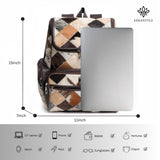 Edgestyle Luxury Cowhide Leather Backpack for Women & Men – Genuine Hairon Cowhide Western Diaper Bag, Stylish Work & Travel Laptop Backpack with 14” Padded Sleeve, Spacious Interior & Durable Zippers