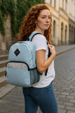 Trail maker Reflective School Backpack for Kids | Colorful Backpack with Adjustable Straps, Side Water Bottle Pockets (Blue)