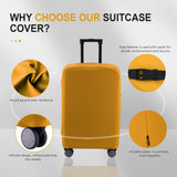 RainVillage Travel Luggage Cover - Scratch-Resistant Fit 19-31 Inch Suitcase Protector (Yellow, M(24-25 inch))
