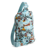 Vera Bradley Women's Disney Premium Cotton Lorman Sling Backpack, Ski Weekend Mickey and Friends, One Size