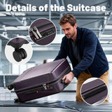 Voytra Hardshell Luggage Set, 2 Piece Women Lightweight Carry On & Air Checked Suitcase with Double Spinner Wheels, TSA Lock for Weekend Getaways & Travel Business Elegant Purple