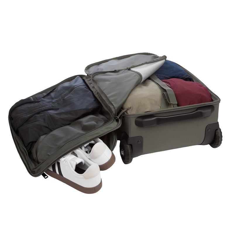 Eddie Bauer Excursion Traveling 22 Rolling Duffel Bag with Lightweight Telescopic Handles and Rugged Wheels - 40L, Spruce