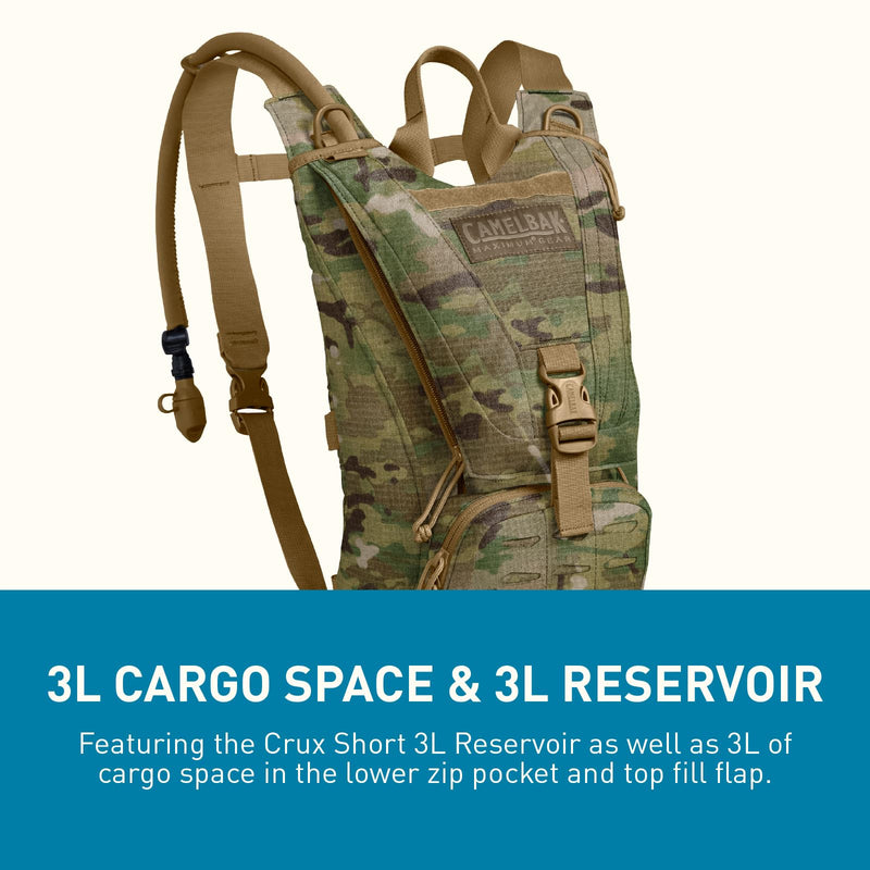 CamelBak Ambush Tactical Hydration Backpack with 100oz/3L Mil Spec Crux Reservoir Bladder - MOLLE, Multicam