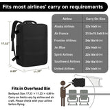Carry On Backpack for Women & Men – Airline Approved Underseat Size, 15.6" Laptop Compartment, TSA-Friendly 180° Opening, Anti-Theft Business Travel Backpack with Trolley Sleeve (Black, Medium)