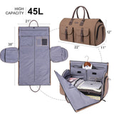 Modoker Convertible Weekender Bag - Canvas Duffle Bags for Travel with Hanging Feature, Brown