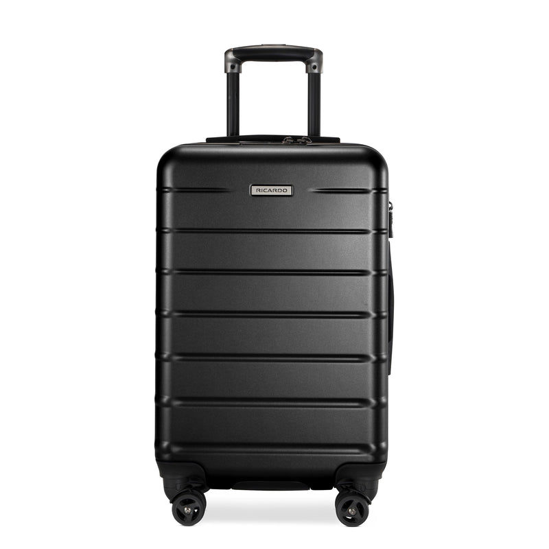 Ricardo Beverly Hills Cambria Hardside Luggage | Stylish Suitcase with Wheels for Effortless Travel, Expandable and Secure TSA-Locked Packing, 20-inch Carry-On, 22x14x9, Black Pearl
