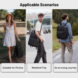 MIER Backpack Cooler 24 Cans Insulated Double Deck Soft Coolers Bag Lightweight Lunch Back Pack Women Men for Beach Travel Work Fishing, Black