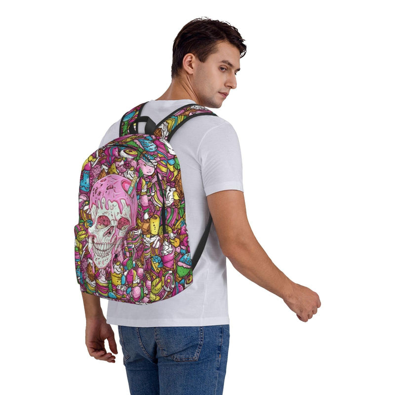 Guiteinyi Boy Kids Sweet Skull School Backpack Large Capacity Children Casual Backpacks For Teen Girl