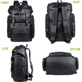 Baosha BP-16 PU Leather Casual Backpack 15.6inch Laptop Backpack Travel Backpack Hiking Comping Backpack Daypack Black