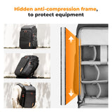 K&F CONCEPT Camera bag Backpack Waterproof 25L Large Capacity Camera Case with Raincover 15.6 Inch Laptop Compartment Compatible with Canon/Nikon/Sony/DJI Mavic Drone Travel Camera Backpack