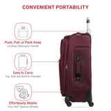 SWISSGEAR Sion Softside Expandable Spinner Luggage Durable Lightweight Travel Suitcase, Merlot, Checked-Medium 25-Inch
